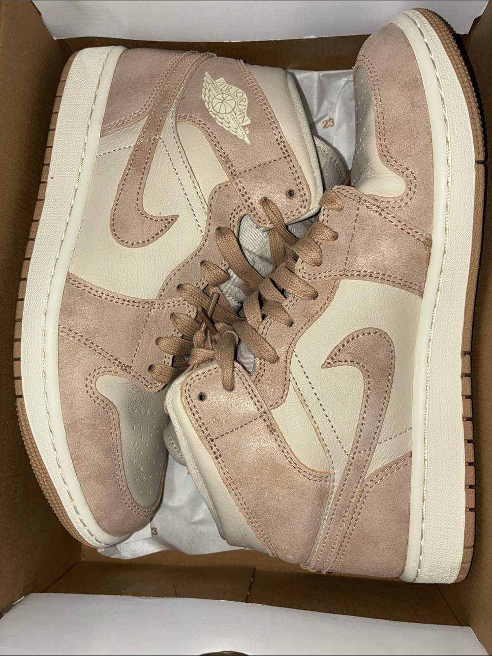 Jordan Retro High-Top Sneakers - Cream & Taupe